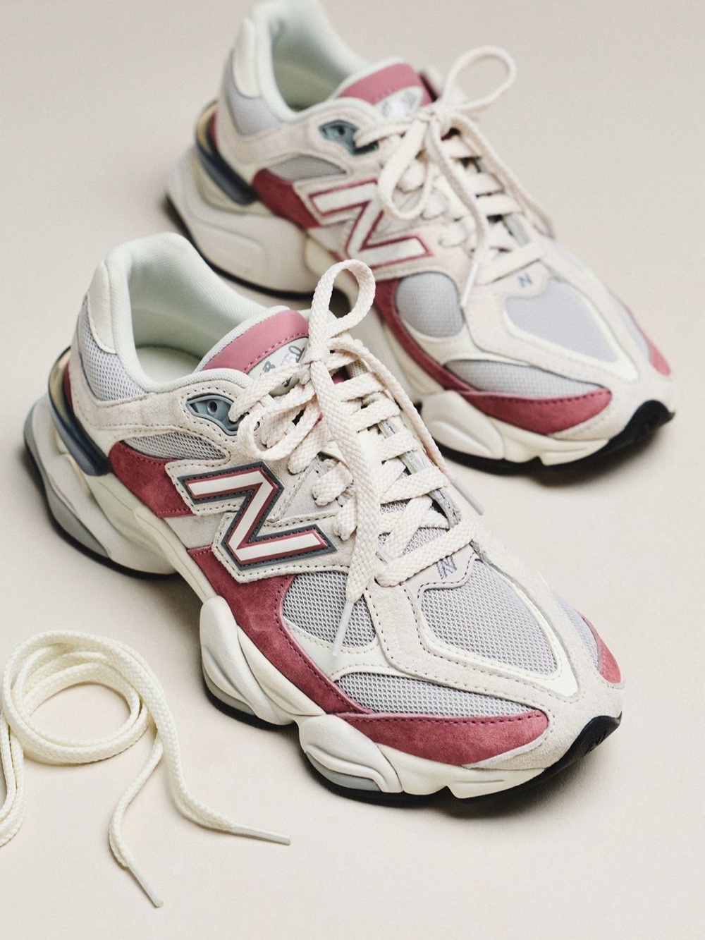 New Balance Women's 9060 Rosewood Pink & White Athletic Sneakers Anthropologie